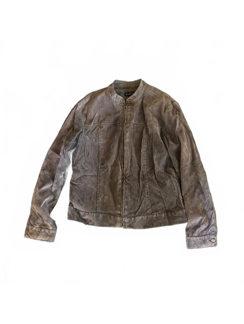 ELCC Women's Faux Velvet Paisley Pattern Jacket with Snap Cuffs Size Medium